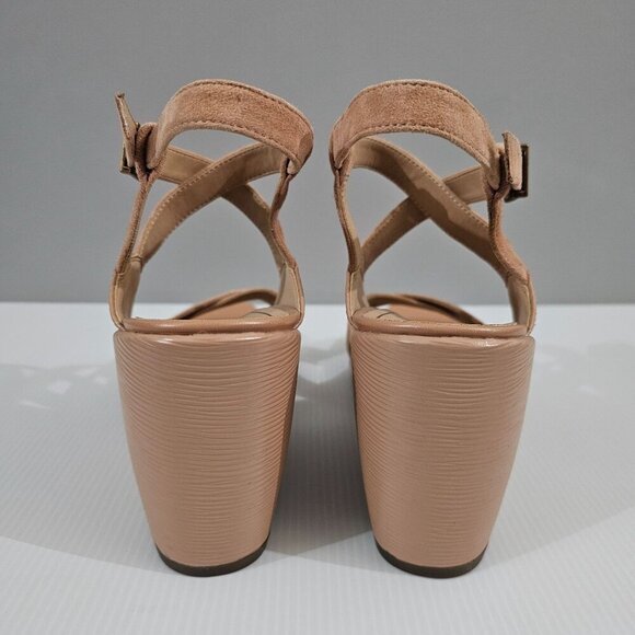 NEW Vionic Bonita Wedge Women 11 Macaroon Tan Suede Leather Orthotic Sandal - Picture 8 of 13